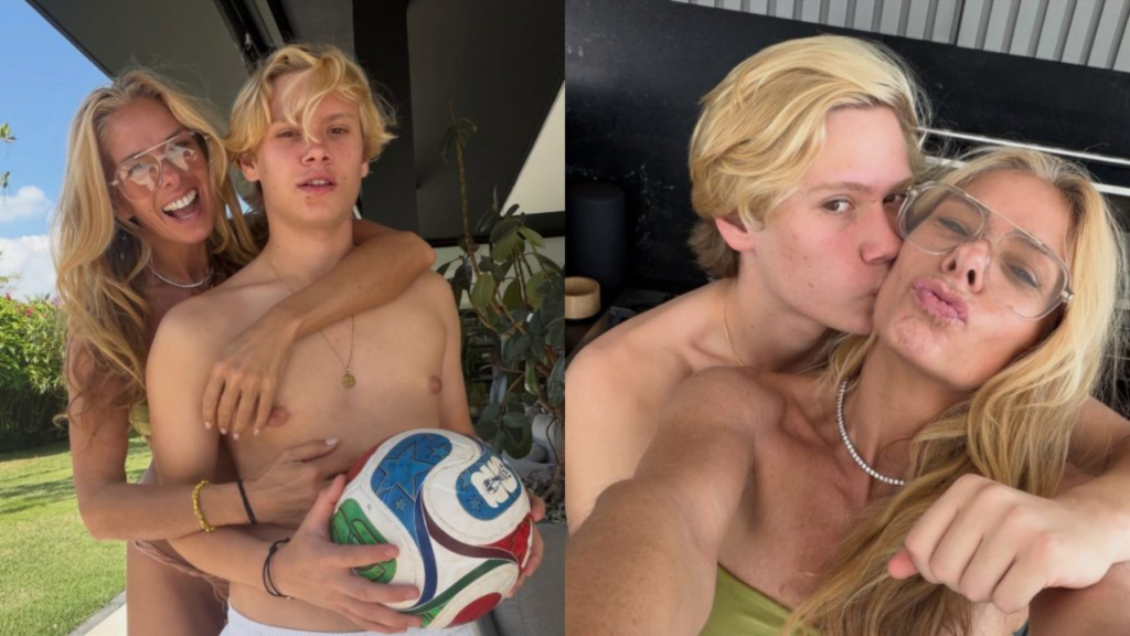 Adriane Galisteu mata a saudade do filho durante visita ao Brasil